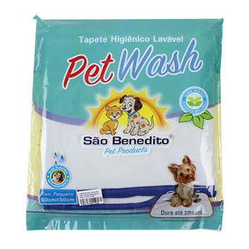 Tapete Higiênico Lavável Pequeno Pet Wash São Benedito Pet Azul