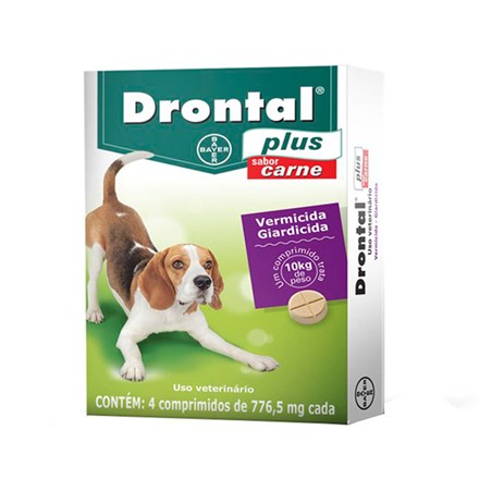 Vermífugo Drontal Plus Cães 10kg C/ 4 Comprimidos