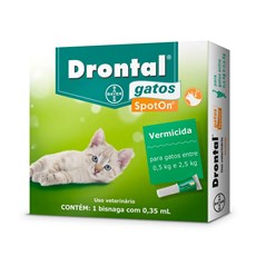 Vermífugo Drontal Spot On Gatos De 0,5kg A 2,5kg