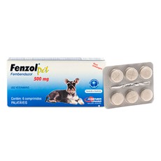 Vermífugo Fenzol Pet 500mg Cães Agener União C/6 Comprimidos