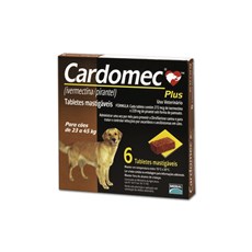 Vermífugo para Cães de 23 a 45 kg com 6 tabletes - Cardomec Plus Merial