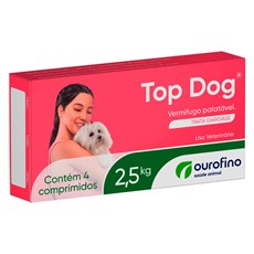Vermifugo Top Dog 2,5kg c/ 4 Comprimidos Ourofino