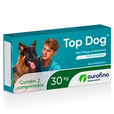 Vermifugo Top Dog 30kg c/ 2 Comprimidos Ourofino