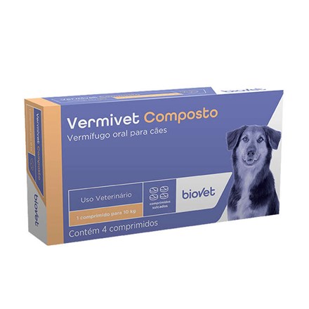 Vermífugo Vermivet Composto Cães Biovet – 600mg